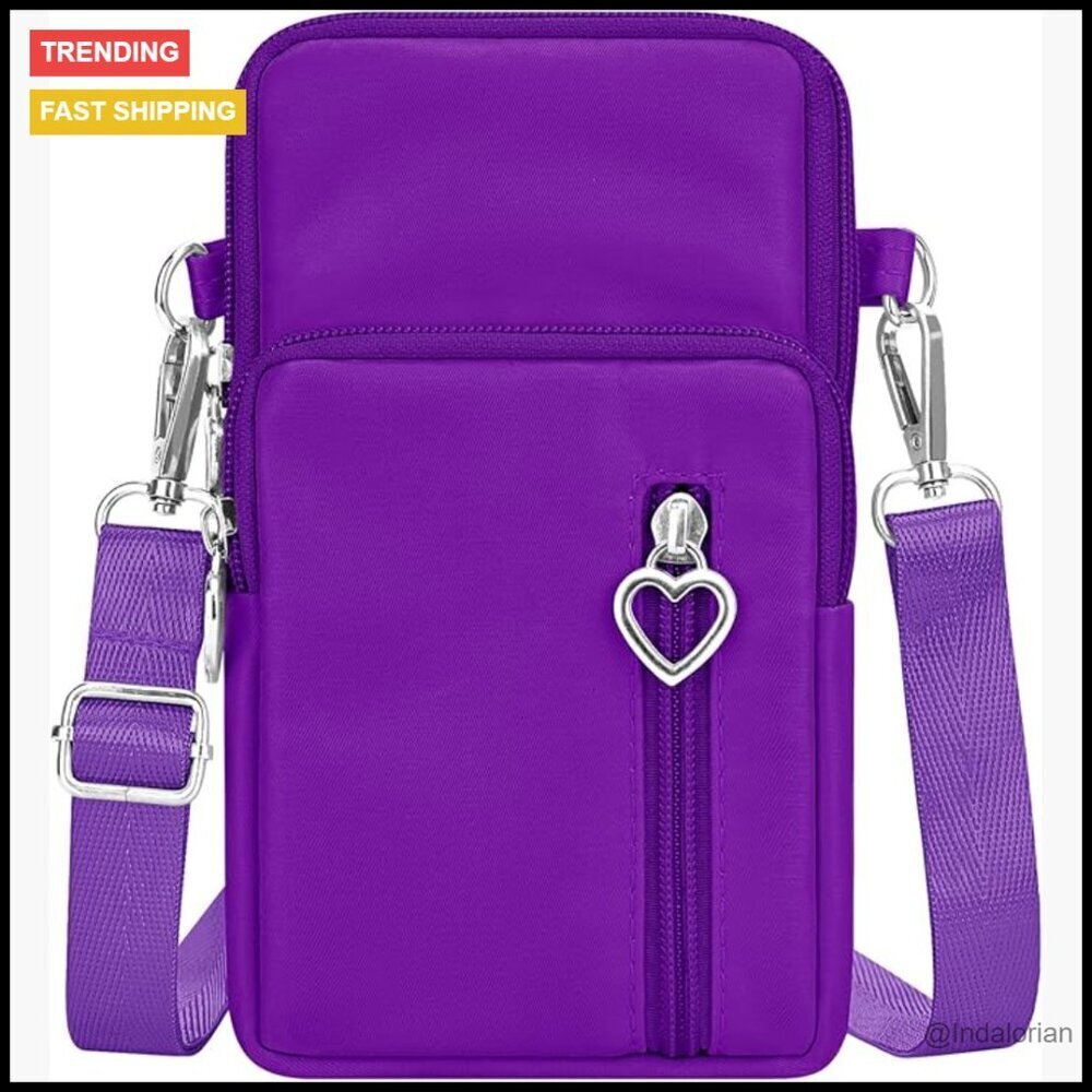 Mini Crossbody Bag Triple Compartment Phone Purse Lightweight Travel Chic